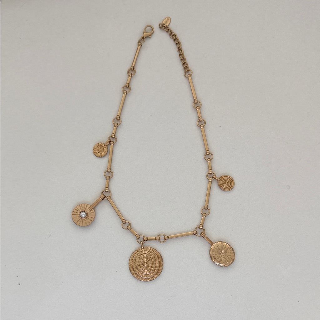 Mango Gold Charm Necklace 22$